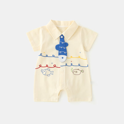 Fish Tie Ocean Style Jumpsuit Boy