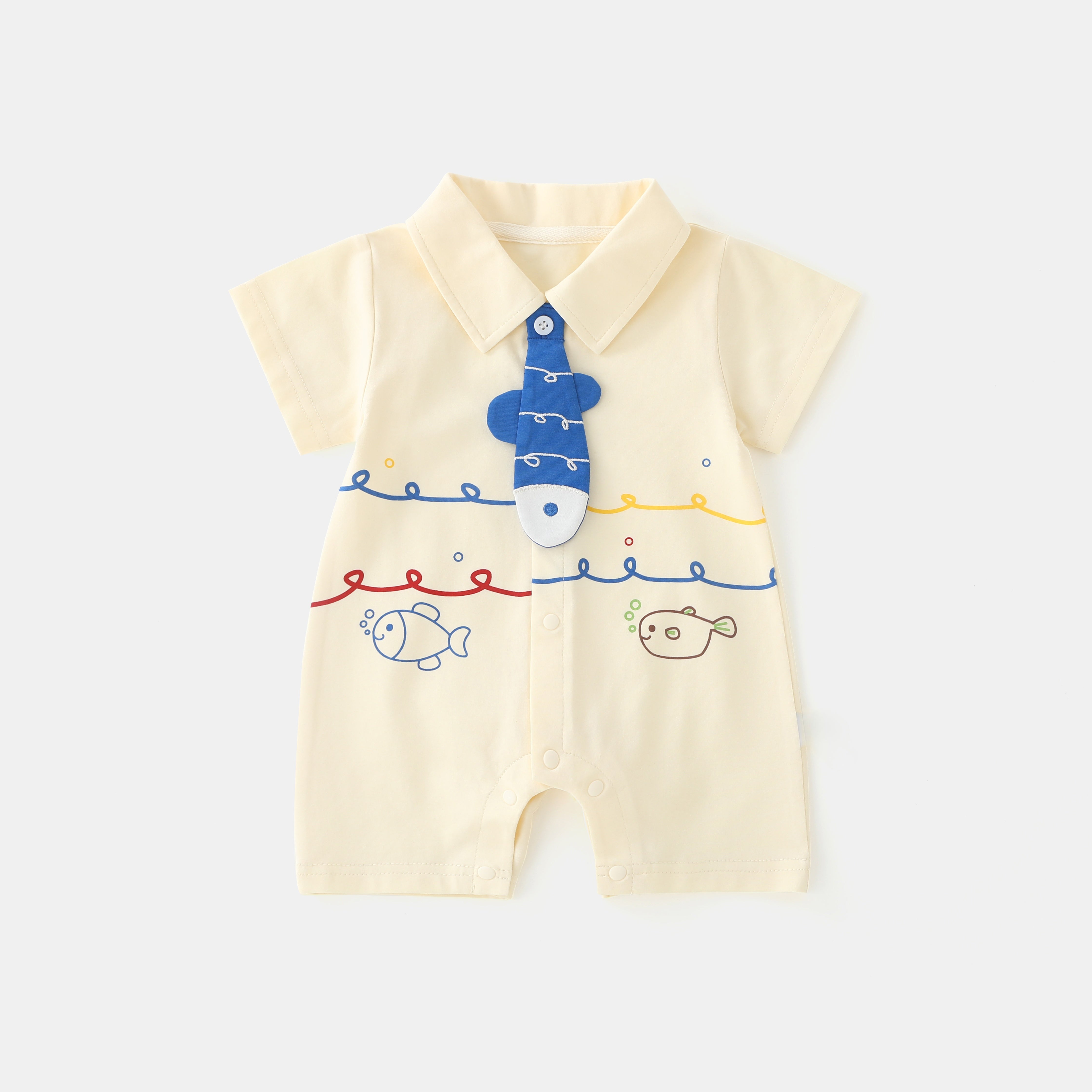 Fish Tie Ocean Style Jumpsuit Boy