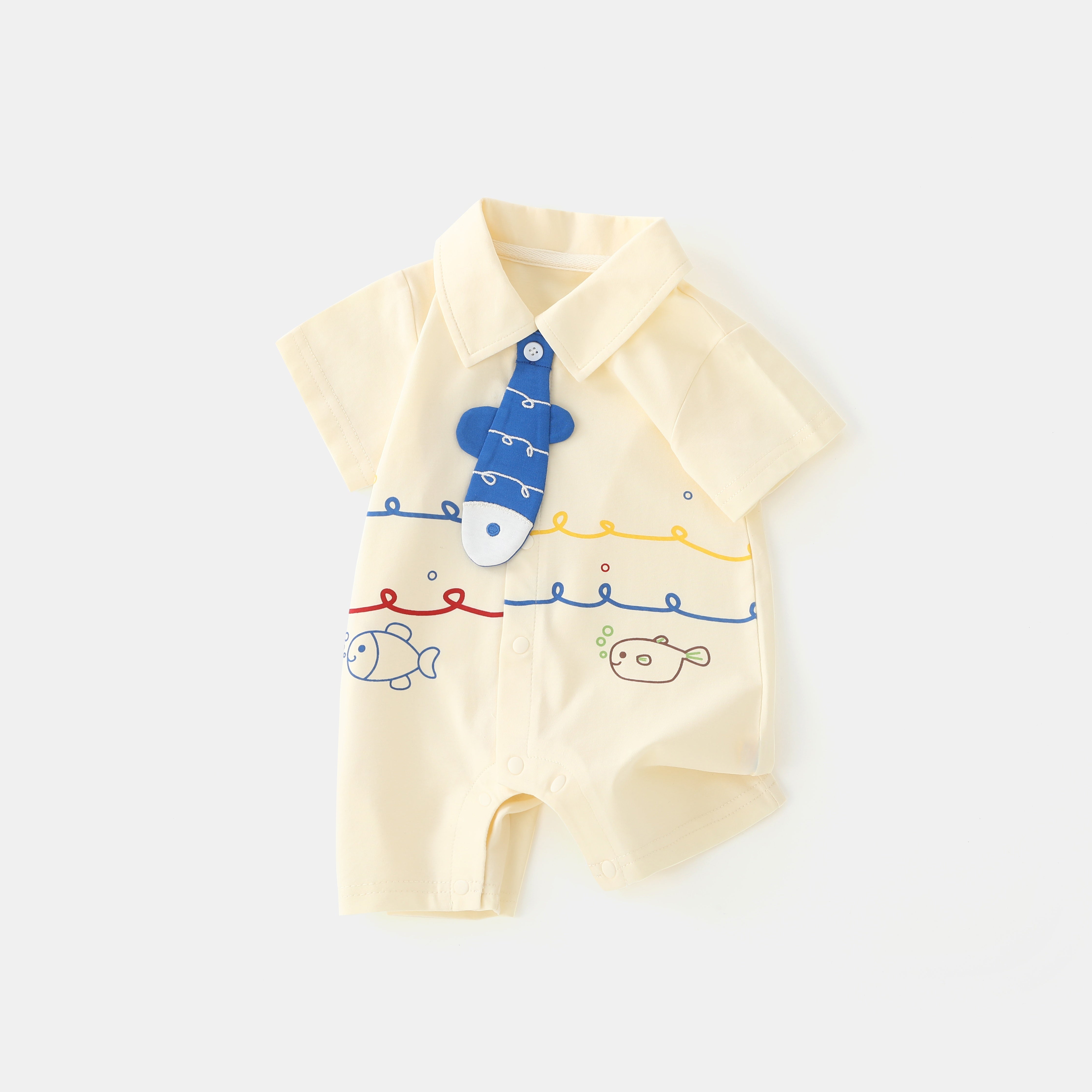 Fish Tie Ocean Style Jumpsuit Boy