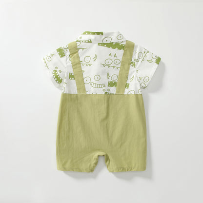 Faux Two-piece Monster Jumpsuit Boy