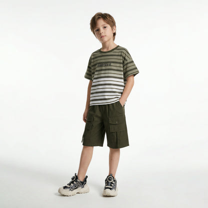 Gradient Stripe Casual Suit Boy