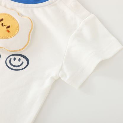 Smiling Fried Egg Short Sleeve Suit Boy