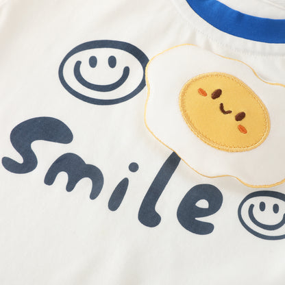 Smiling Fried Egg Short Sleeve Suit Boy