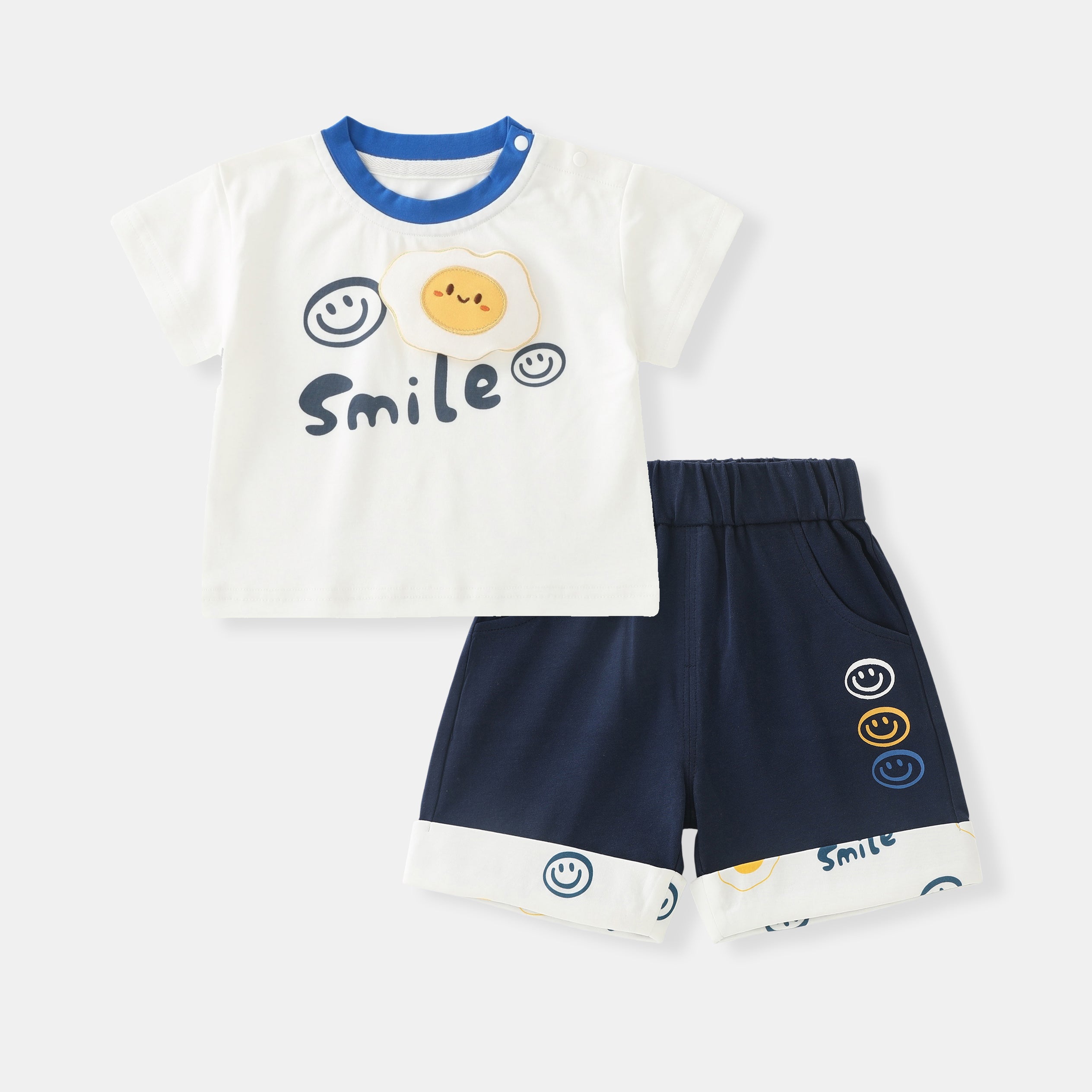 Smiling Fried Egg Short Sleeve Suit Boy