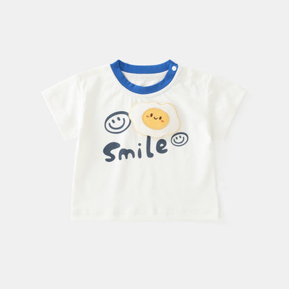 Smiling Fried Egg Short Sleeve Suit Boy