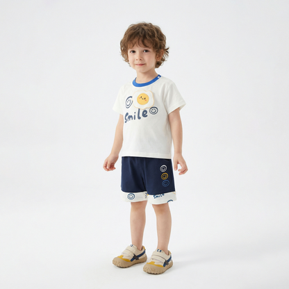 Smiling Fried Egg Short Sleeve Suit Boy