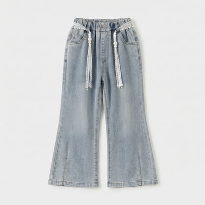 Waist Lace Beaded Denim Denim Girl