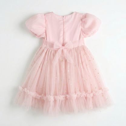 Lace Floral Tulle Dress Pink For Party Girl