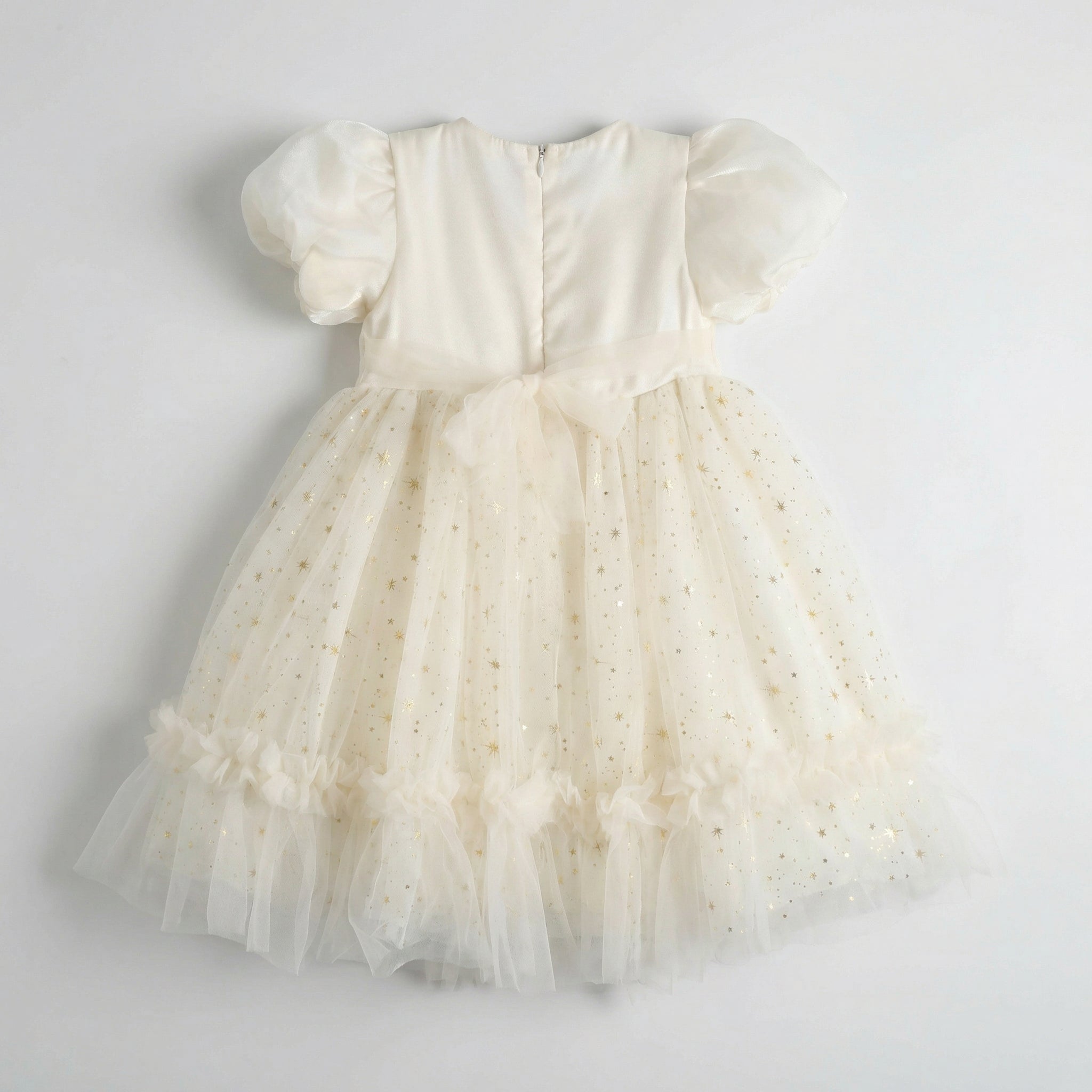 Lace Floral Tulle Dress Beige For Party Girl