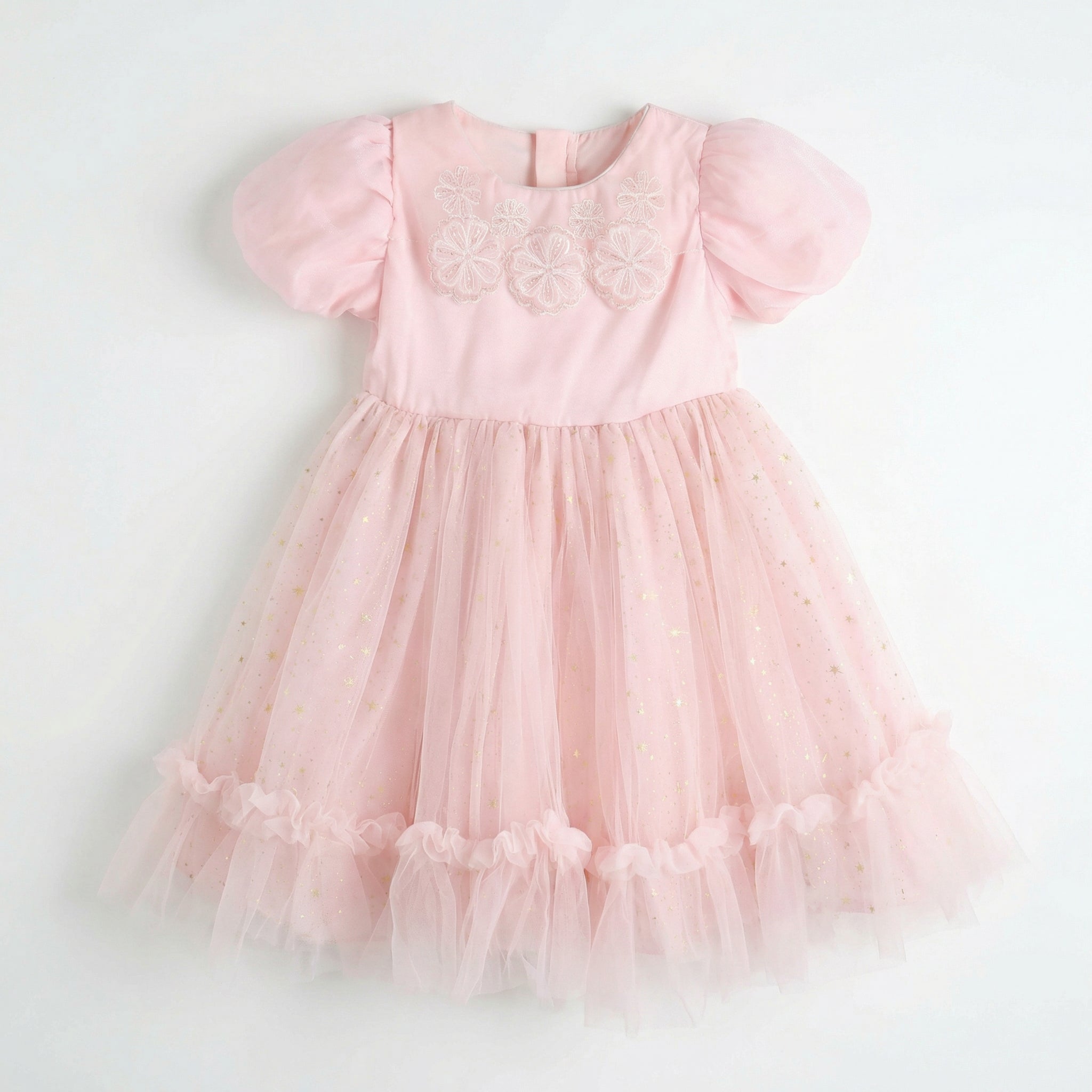 Lace Floral Tulle Dress Pink For Party Girl