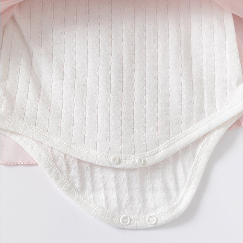 Double Bow Cloud Tulle Princess Dress Pink Girl