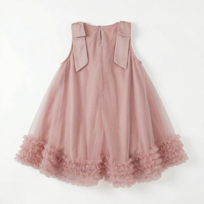 Spaghetti Strap Bow Multi-layer Tiered Dress For Party Girl