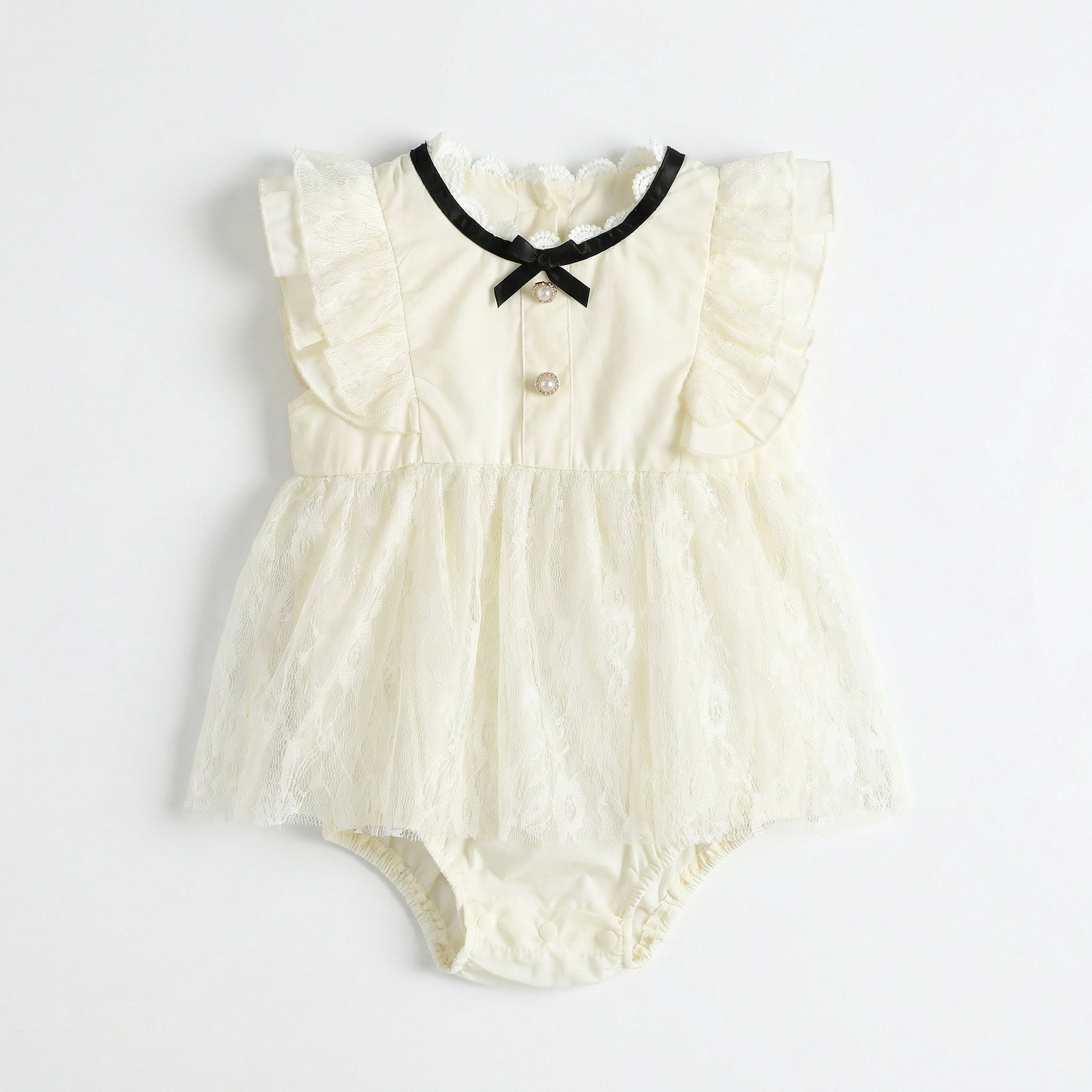 Black Ribbon Lace Dress Girl