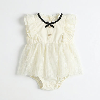 Black Ribbon Lace Dress Girl