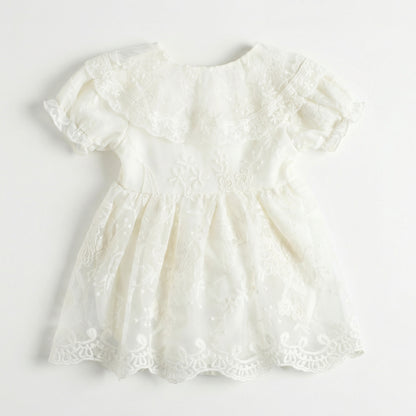 Lapel Lace Dress Girl