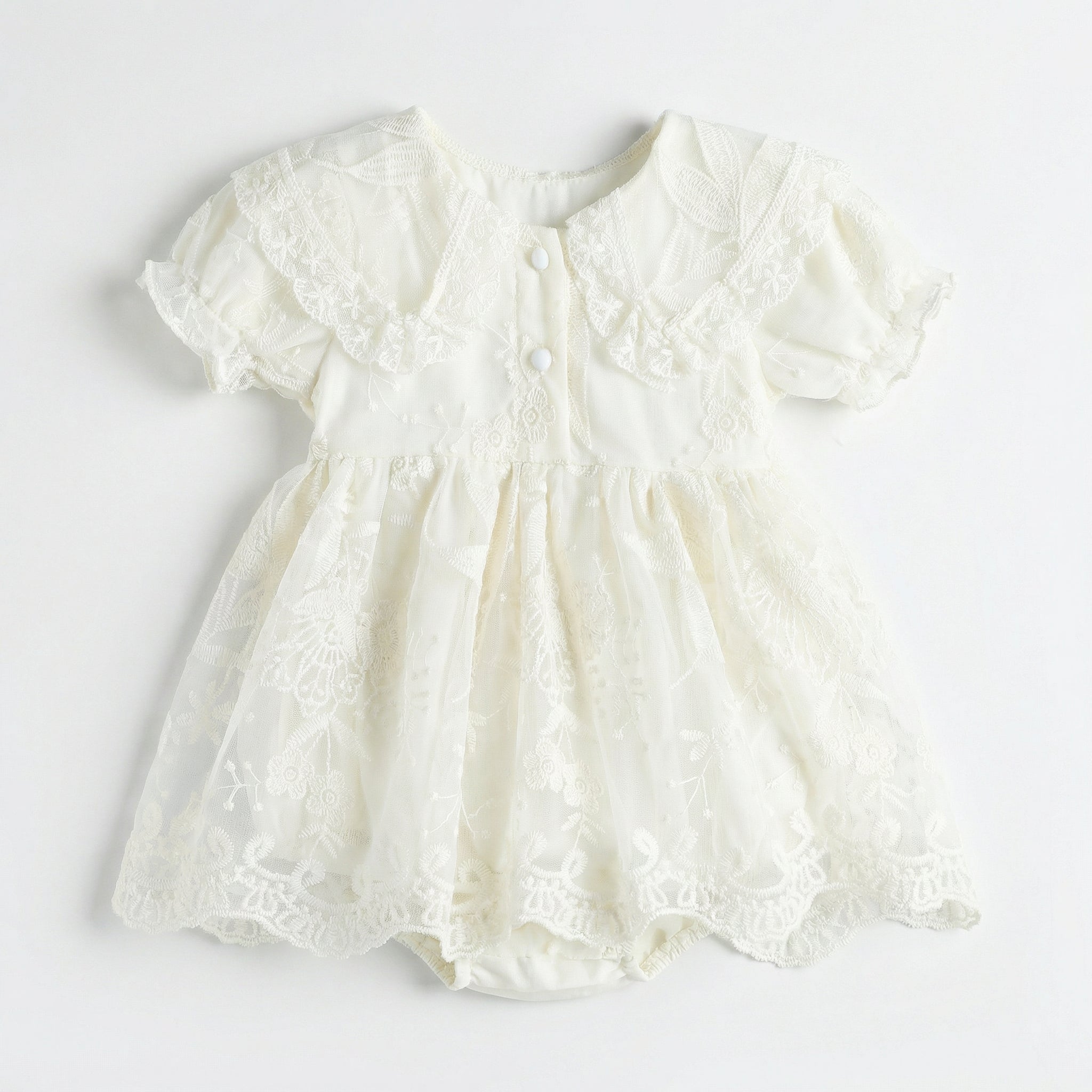 Lapel Lace Dress Girl