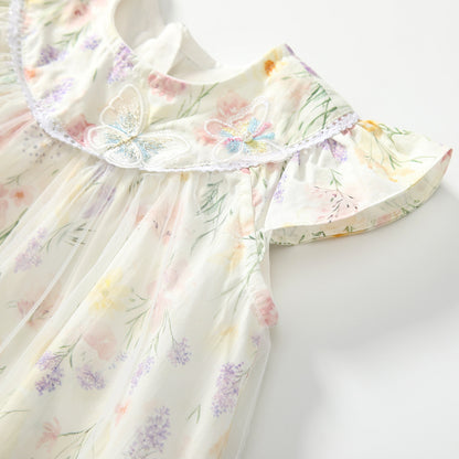 Printed Tulle Dress Girl