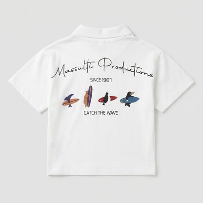 Surf Print Polo Suit Boy