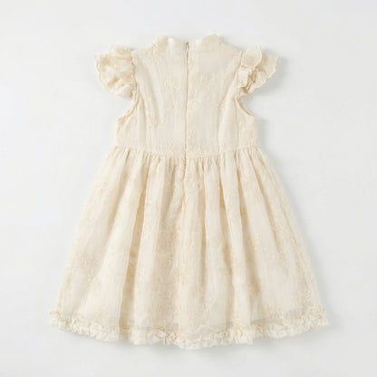 New Chinese Frog Button Floral Dress Girl