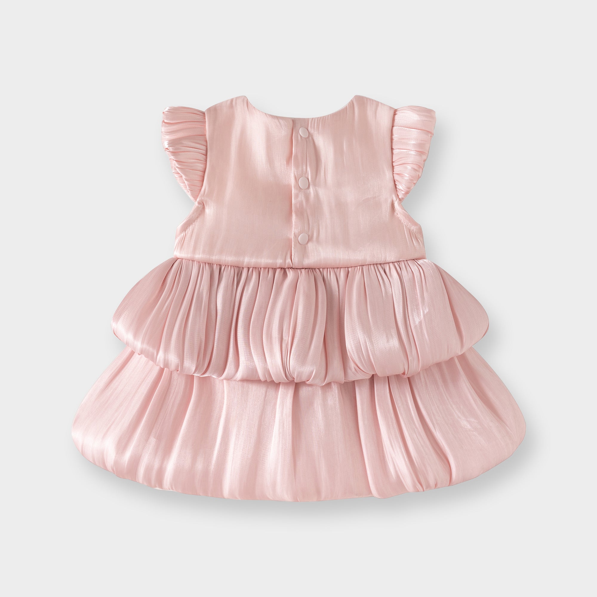 Double Layer Cloud Tulle Tiered Dress Pink For Party Girl