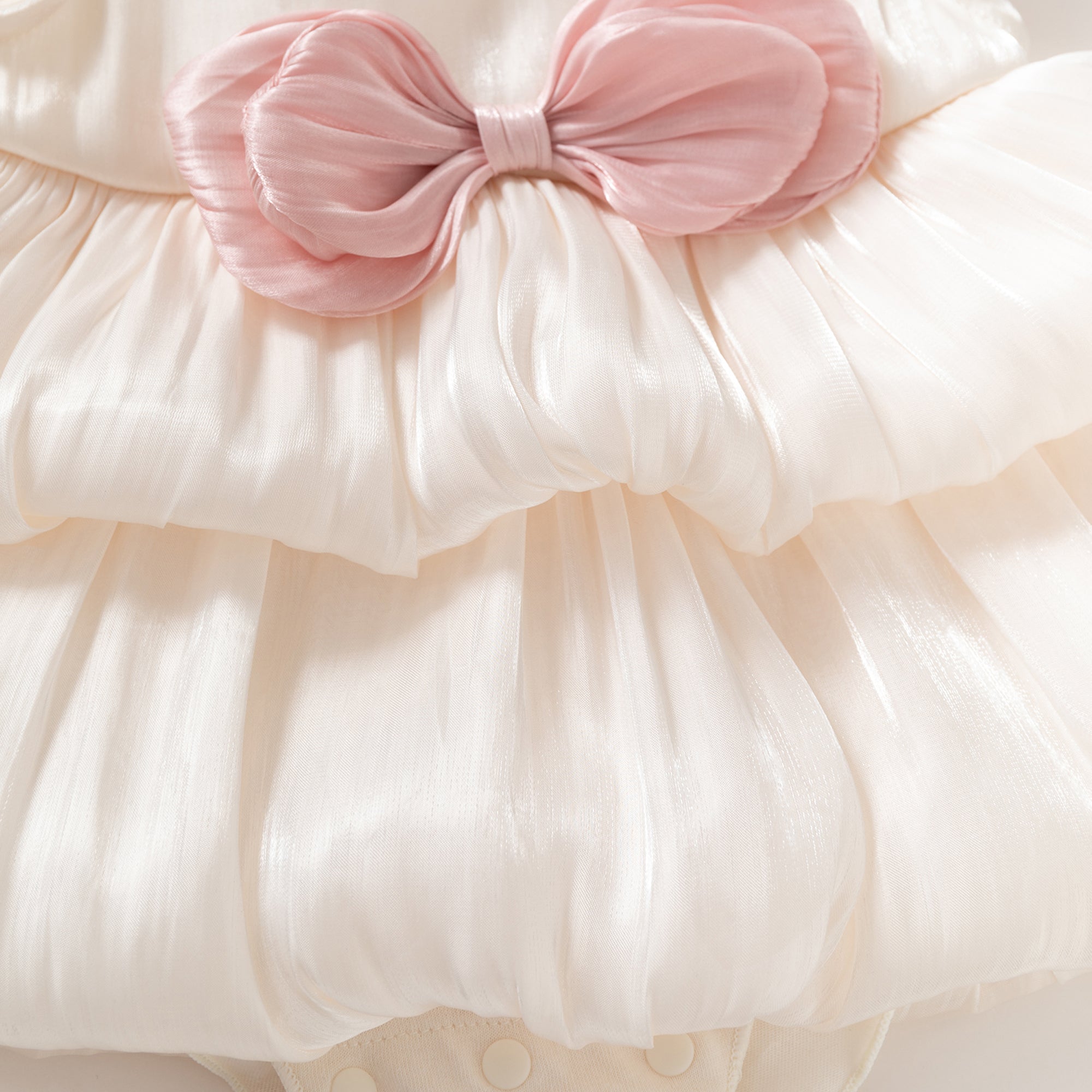 Double Layer Cloud Tulle Tiered Dress Beige For Party Girl