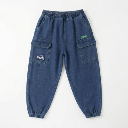 Patch Label Embroidery Denim Denim Boy
