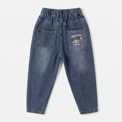Cartoon Washed Denim Denim Boy