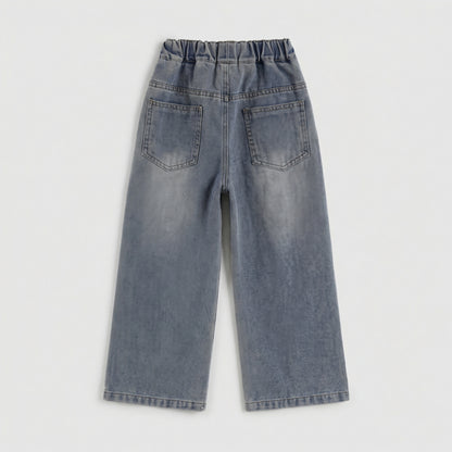 Embroidered Bow Denim Denim Girl