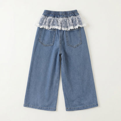 Bow Back Flap Wide Leg Denim Denim Girl
