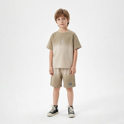 Gradient H Logo Print T-shirt Suit Boy