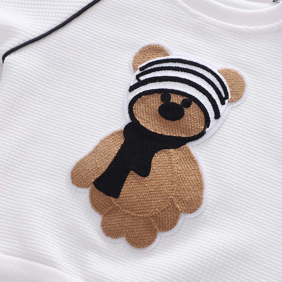 New arrival children's autumn casual suit cartoon baby round neck bear sports pants sweatshirt long sleeve two-piece suit