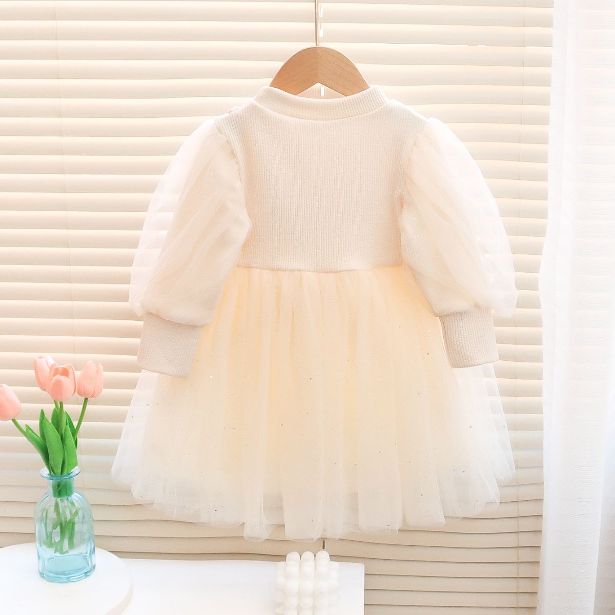 Autumn Puff Sleeve Tulle Princess Dress