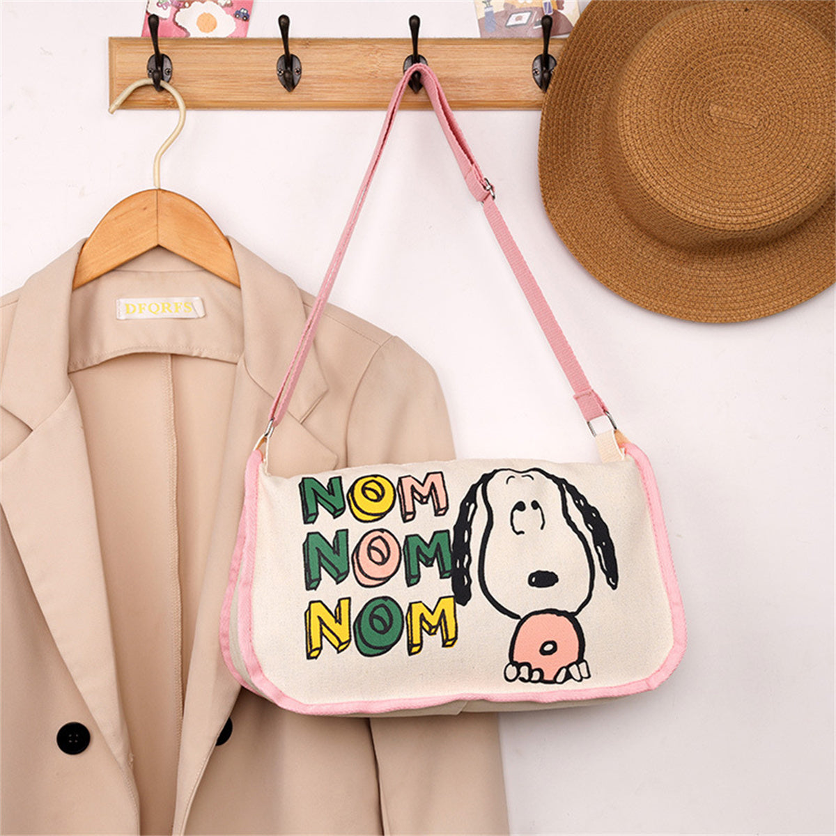 Children's canvas bag Snoopy shoulder bag casual student style printed cartoon bag