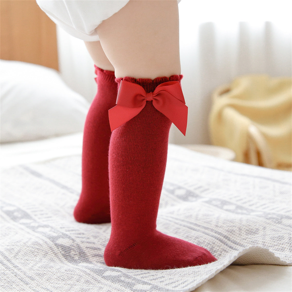 Children's Bowknot Knee-High Stockings