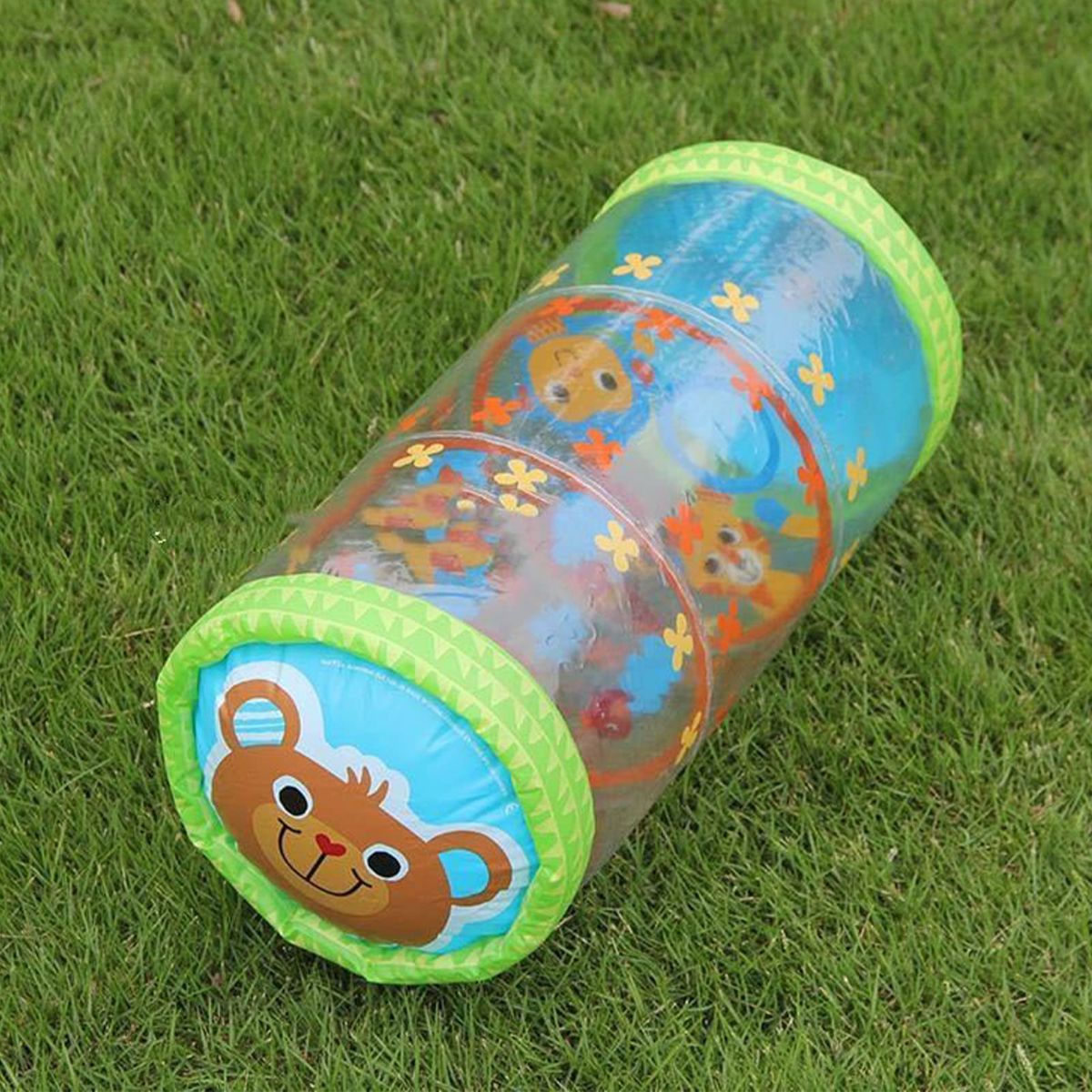 Baby crawling plastic bell roller toy