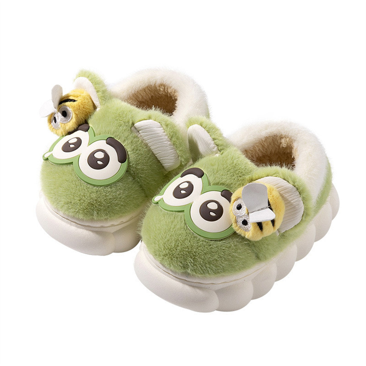 Children's autumn and winter cute cartoon big-eyed dolls indoor warm cotton slippers