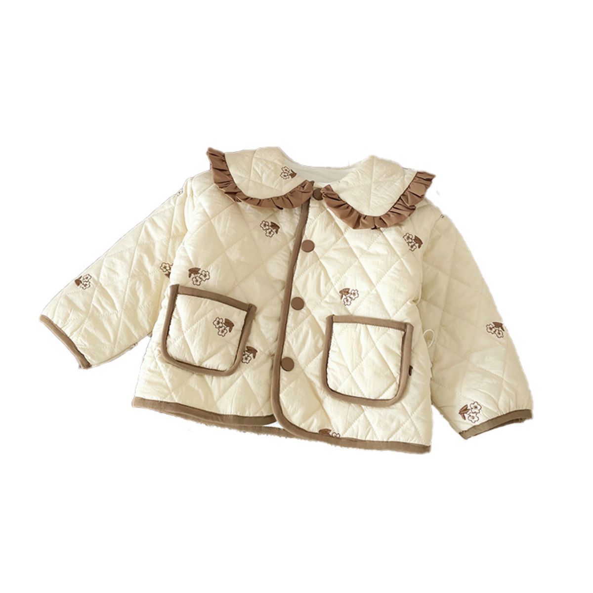 Autumn Girls Sweet Doll Collar Plush Cotton Jacket