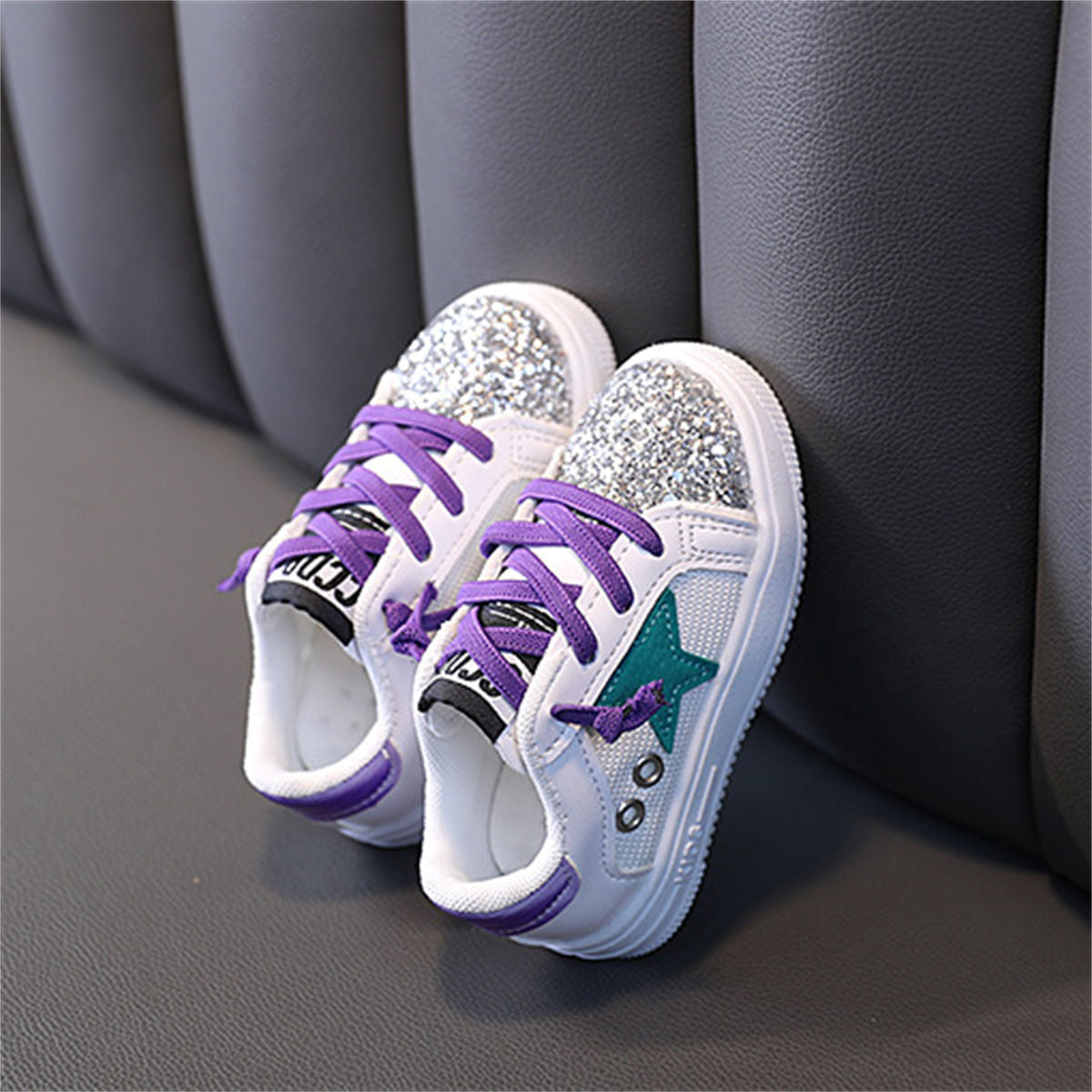 Toddler Girls Autumn Fashion Urban Style Sequined Stars Low-top Sneakers