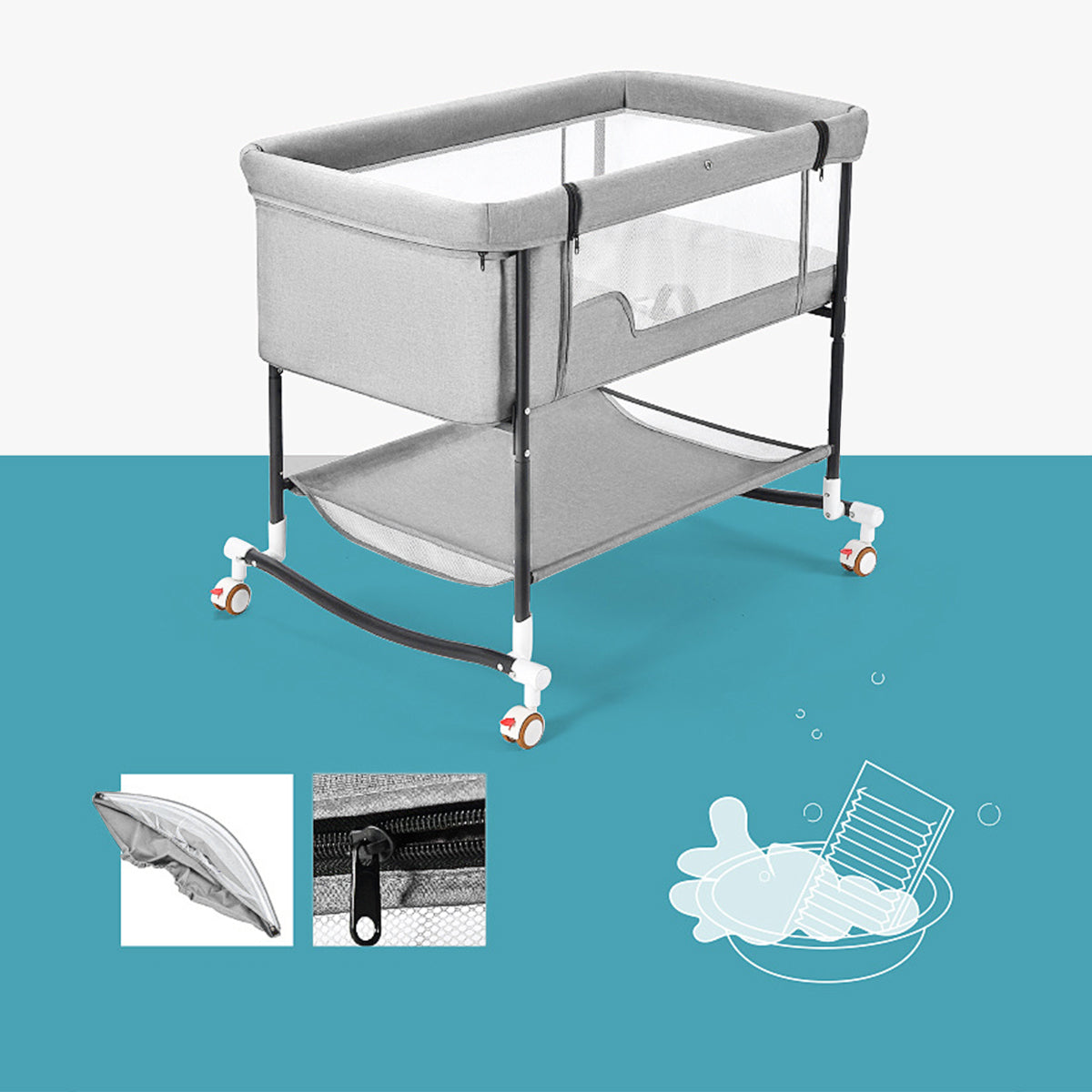 Crib newborn baby crib bed mobile portable children sleeping basket bed European-style folding crib versatile