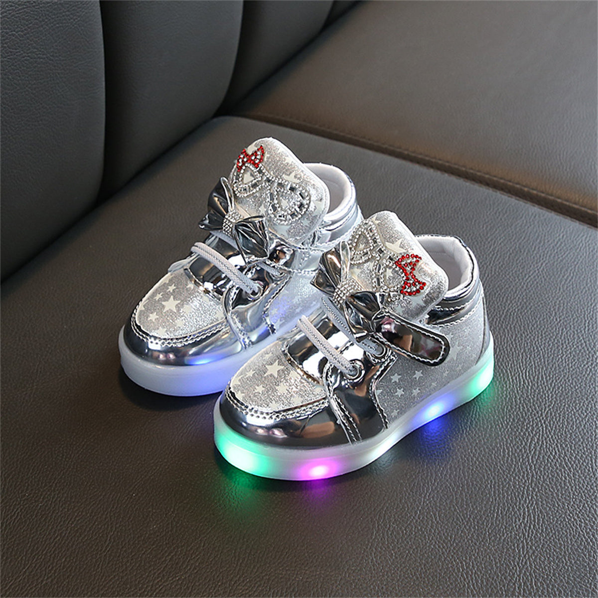 Children's short boots light shiny princess boots fashionable casual shoes