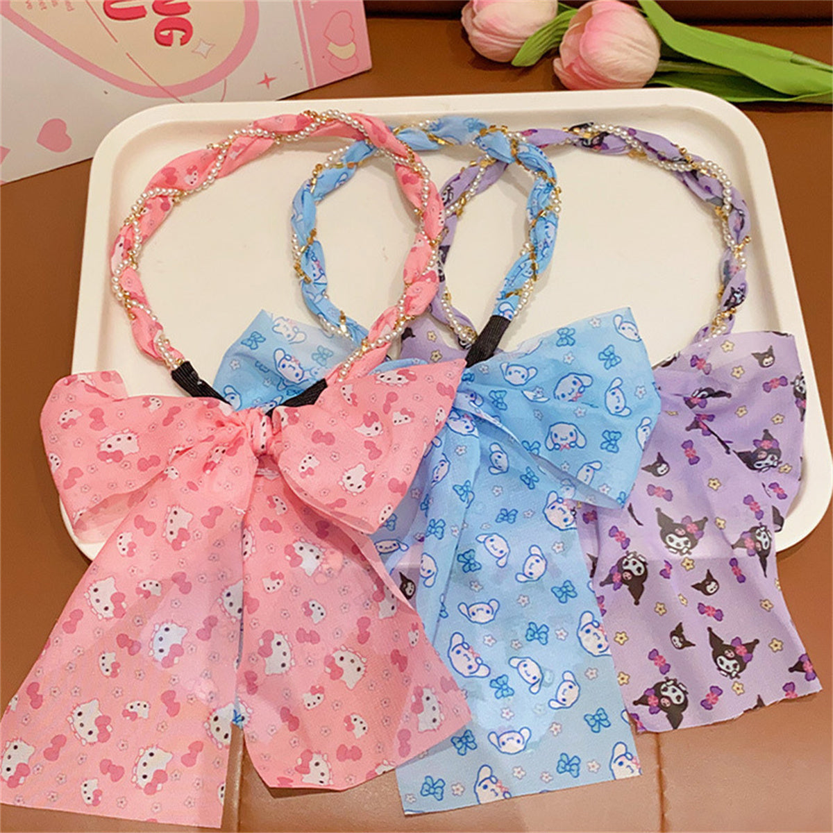 Children's headband Sanrio pattern bow tie pearl style fairy princess style