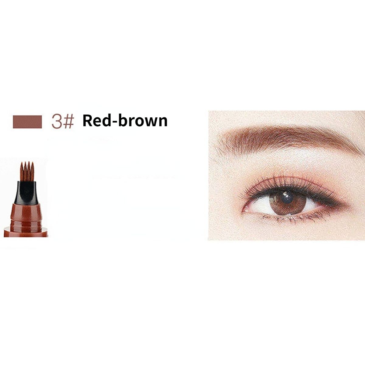 Four-pronged eyebrow pencil waterproof and not easy to fade four-pronged liquid eyebrow pencil straight eyebrow makeup eyebrow pencil