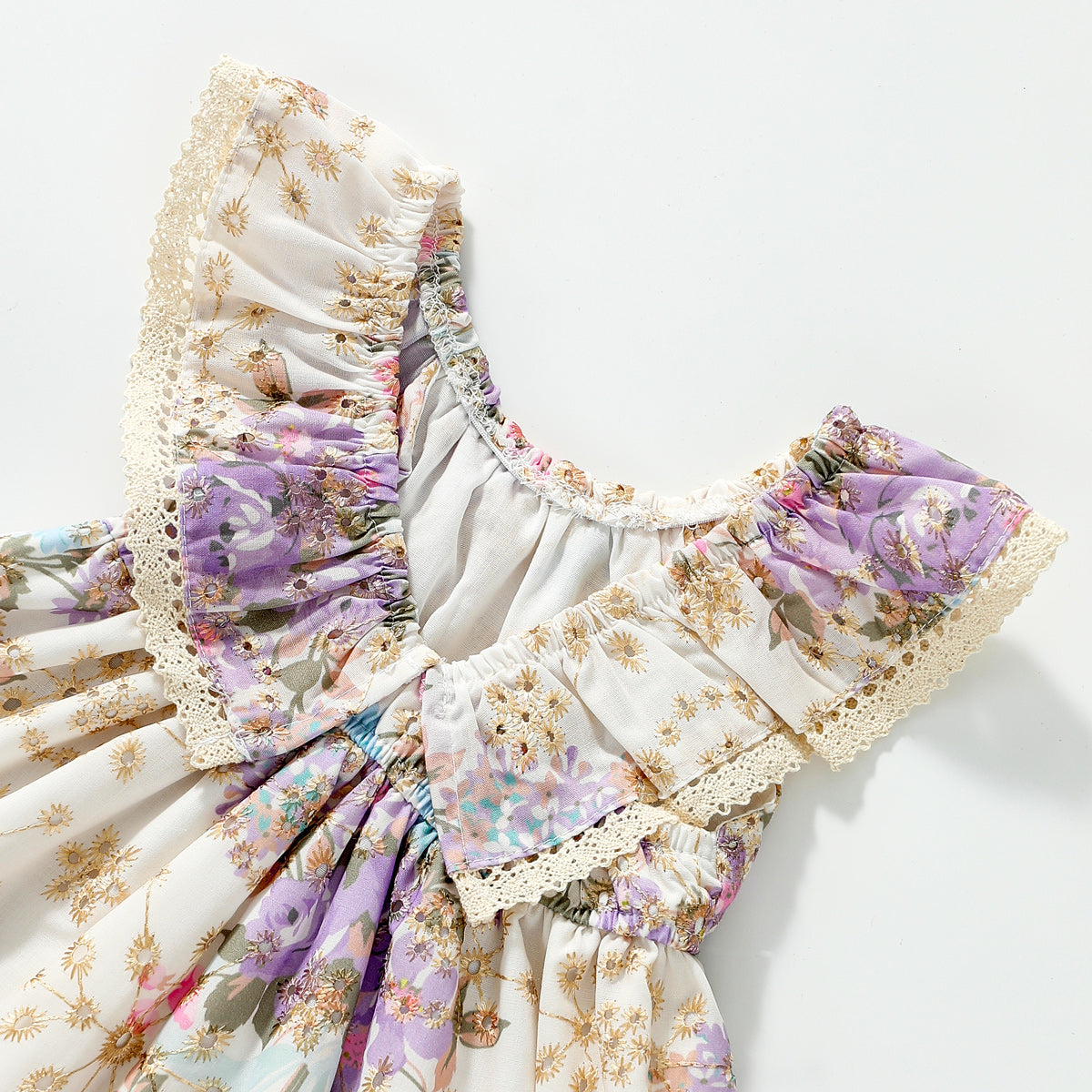 فستان بناتي مطبوع بدون أكمام 