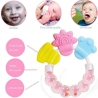 Baby Bell Teether Silicone Rattle Soothing Toy