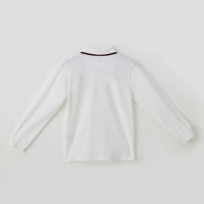 6-12 Years Preppy Style Embroidered Polo Shirt