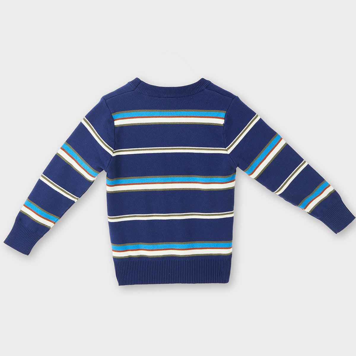 2–7 Years Striped Embroidered Sweater