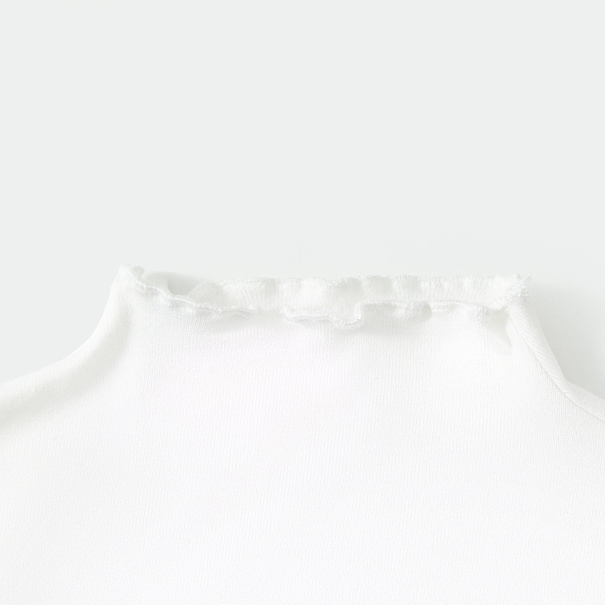 5-10 Years Thick Ruffled Mock Neck Top