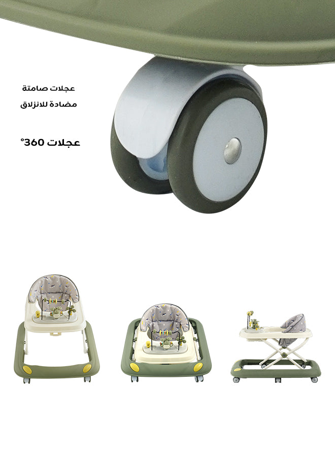 Sit-to-Stand Foldable Baby Walker with Activity Play Tray