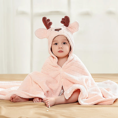 Ultra-Soft Hooded Baby Bath Towel and Blanket