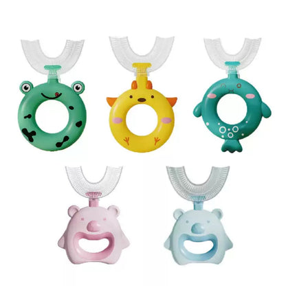 Brown Silicone U-Shaped Toothbrush